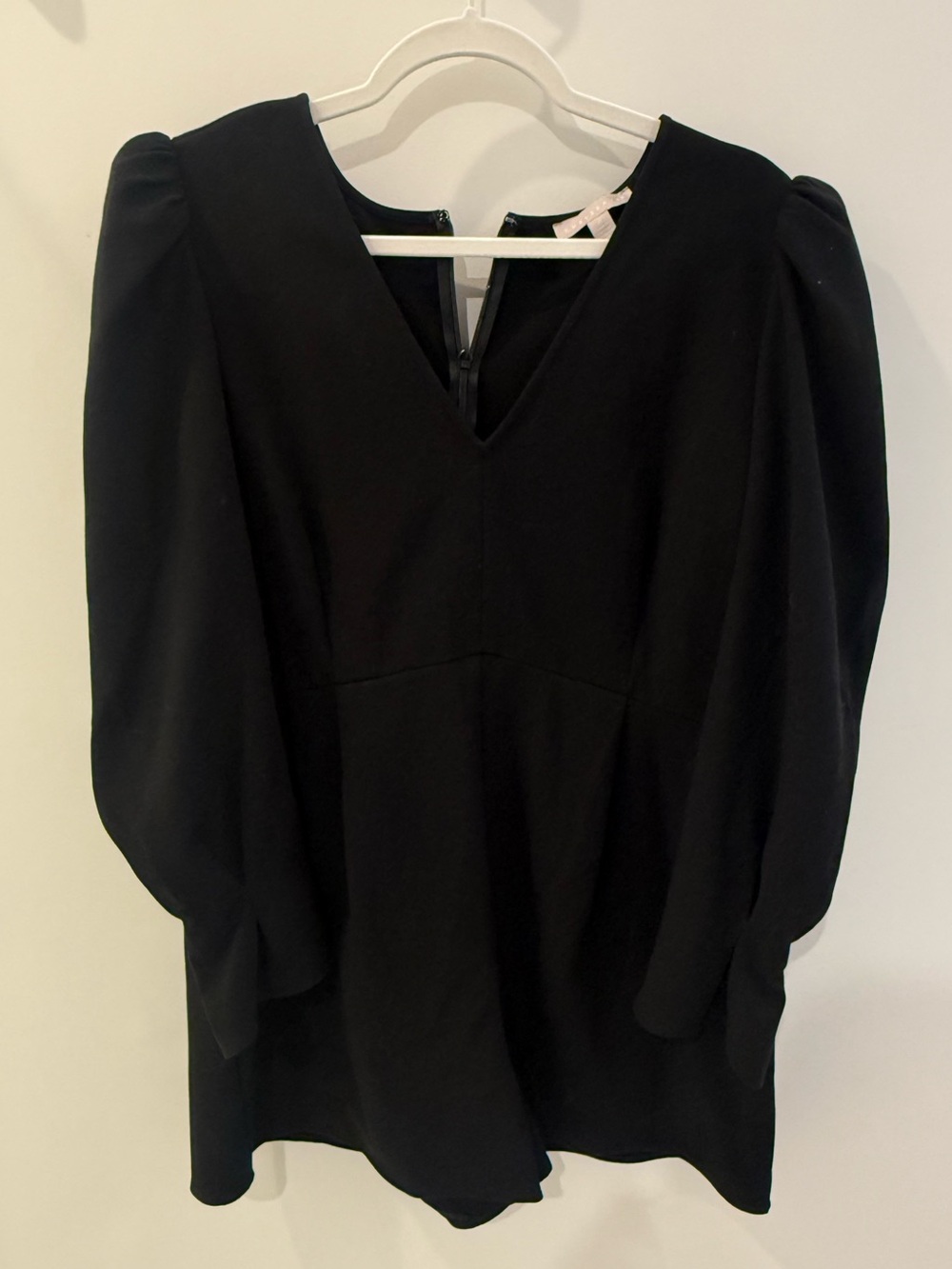 Chelsea 28 Black V-Neck Puff Long Sleeve Women's Romper